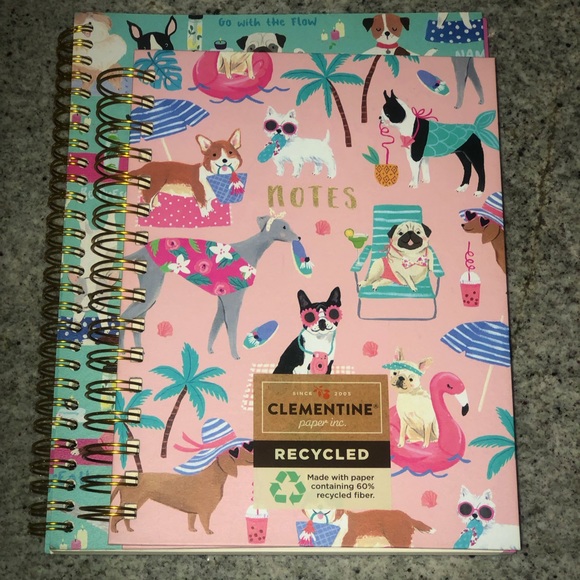 ✨NWT✨ Clementine Paper Spiral Notebook Journal Notebook Set of 2 Dog Print Theme - Picture 15 of 15